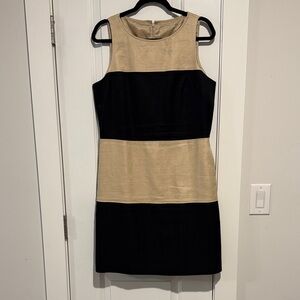 Banana Republic Elegant Black and Tan Sleeveless Dress
